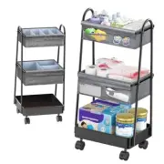 3 Tier Rolling Cart - Baby Diaper Caddy Organizer, 3 Tier Utility Cart Newborn