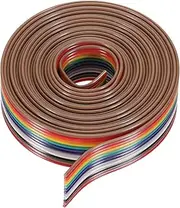 uxcell 1 Pcs 12 Pin Flat Rainbow Ribbon Cable 6.6 ft 1.27mm Pitch Breadboard Jumper Wires for Electronic Projects