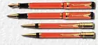 Parker Duofold Set Special Edition Orange Fountain Rollerball Ballpoint Pencil