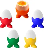 Silicone Egg Serving Cup (Set of 5 Holders) for Hard Boiled or Cooked Soft Eggs-