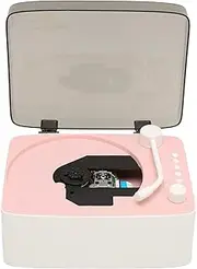 CD Player with Bluetooth Speaker, Mini Multifunction HiFi 2400mAh High Capacity Battery Convenient ABS Home Retro CD Player (Pink)