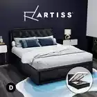 Artiss Bed Frame Double Size Gas Lift Storage Mattress Base Wooden Black TIYO