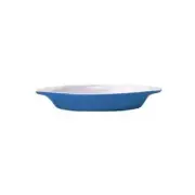 European White/Light Blue 8 oz Stoneware Welsh Rarebit