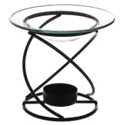 Eden Spiral Wax Melt/Oil Burner Black & Clear
