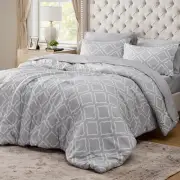 Bedsure Twin/Twin XL Comforter Set 5 Pieces - Grey Twin, 02 - Geometric
