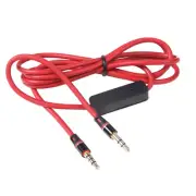 RED 3.5mm 1/8" Audio AUX Cable Cord Lead w/ MIC For Monster DNA On-Ear Headphone