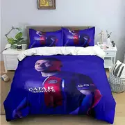 v1384 Bed Sheets Fashion Football M- Digital Printing Bedding Set Duvet Cover Comforter Bed Youth Kids Girl Boys Birthday Gift 3-Piece Bedding Set (1