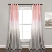 Lush Decor Umber Fiesta Curtains Light Filtering Window Panel Set for Living, Dining, Bedroom (Pair), 52" W x 84" L, Blush & Gray, 2 Count