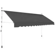 Retractable Awning with Crank Handle Garden Patio Window Canopy Adjustable Shade