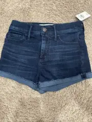Abercrombie Fitch The A&F High Rise Short-short NWT 00 W 24