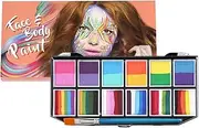 Facepaint Makeup Kit, Palette Body Paint Makeup Washable, 12 Color Water Based Face Paint Makeup, Face Painting Kit Professional for Kids Adults