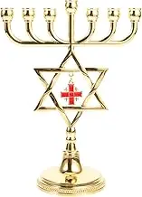 BIUDECO Cross Pendant Candle Holder Candle Sticks Holder Decor Candle Jars LED Candles Jar-Candles Decorative Candle Holders Candle Wax Warmer Taper Candles Lamp Candle Tins Golden Metal