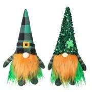 Patrick s Day Gnome Plush Elf Decorations Plaid Sequins Leprechaun Scandinavian