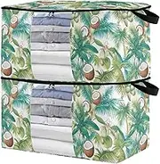 sanluoli 60L 2 Pack Bed Sheets Organizer with Reinforced Handles, clear window Closet Home Organizers And Storage