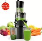 Masticating Juicer: Cold Press, 80mm Chute, Quiet Motor, Classic Black.