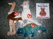 Retired 1998 Ty Beanie Baby Strecth Iggy KuKu & Warman's Bean Plush Field Guide