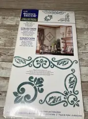 VTG Plaid Stencil Wall Decor Border Medallion Collect. Cornice Leaf #27718- 1998