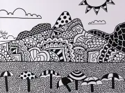 Brazilian minimalist art by MINEIRO - Praia Leblon; 18x24in Unframed; 2017