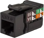CAT6 RJ45 Keystone Jack, V-Max Series - Black Color - (50 pack)