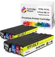 8 Pack (2BK,2C,2M,2Y) Compatible Ink for HP 970XL 971XL for HP Officejet PRO X451dw PRO X476dw PRO X551dw PRO X576dw