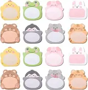 16Pcs Sticky Notes Cartoon Animal, Cute Self-Stick Note Pad Set, Mini Sticky Notes Set, Animals Sticky Notes, Mini Sticky Notes, Self-Adhesive Notes,Cute Sticky Notes Cartoon Animal Sticky Memo Pads