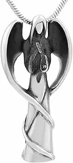 BIAIHQIE Angel Wing Stainless Steel Cremation Jewelry Hold Loved Ones Ashes Keepsake Cremation Urn Necklace