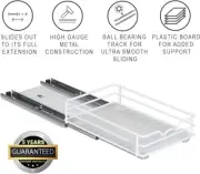 Pull Out Spice Rack Organizer for Cabinet,(WHITE) 8"Wx 10"D x 2""H