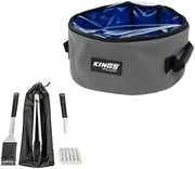 Kings Plus Clear Top Round Bag Canvas+ BBQ Tools Stainless Steel | 3-Pack