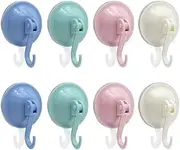Suction Cup Hooks Max Load 11 lb Removable Power Lock Vacuum Shower Suction Hooks for Bathroom Towel Kitchen Livingroom Wall Hanger(8 Pack)