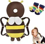 Baby Anti Falling Pillow Back Protector Cushion Backpack,Toddler Baby Walking Back Protection Safety Pads, Adjustable Infant Cushion Backpack for Baby Walkers, Age 5-26 Month (Brown)
