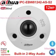 Dahua 12MP Ai Fisheye Panoramic IPC-EBW81242-AS-S2 WizMind IP Camera 2-Way Audio