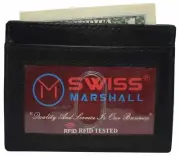 Swiss Marshall RFID Blocking Front Pocket Slim Leather Bifold Wallet Credit...