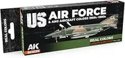 AK Real Colors Set RCS120 US Air Force & ANG Aircraft Colors 1960s-1980s (8x17ml)