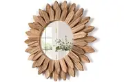 COMFEYA 43cm Rustic Wood Wall Mirror