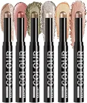 Eyeshadow Pencil | 6X Eye Brightener Stick | Multi-Use Longwear Matte Shimmer Crayon, Eyelid Primer for Daily Party Makeup