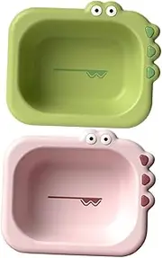 ERINGOGO 2Pcs Portable Washing Basin Cartoon Design Wash Tub Easy Clean Lightweight Bathing Tool for Newborns for Home Outdoor Travel Use