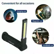 COB LED Folding Hand Torch Inspection Lamp Work Light Rechargeable USB