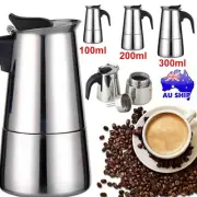 Espresso Stove Top Coffee Maker 2/4/6 Cups Aluminium Percolator Italian Moka Pot