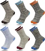 [TRAMLE] Boys Crew Socks 6 Pairs,calf stockings crew socks for boys toddler kid 1-14 years old mid calf socks