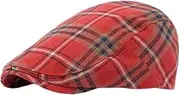 [Generic] Newsboy Flat Cap Tartan Check Plaid Outdoors Beret Hat