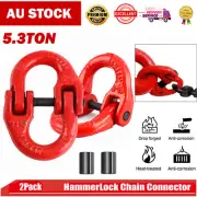 2X 1120KG-5300KG Grade 80 HammerLock Chain Connector Link 4X4 Joiner 4WD Coupler