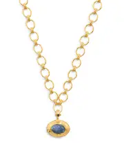Capucine De Wulf Cleopatra Blue Labradorite Pendant in 18K Gold Plated