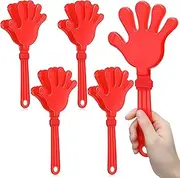 4 Pieces Jumbo Hand Clappers 11 Inch Noise Makers Party Favors Giant Large Hand Clappers Noise Makers for Sporting Events Cheers Ball Dance Basketball Football Noisemakers (Red)