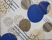 Peva Vinyl Tablecloth 52" x 52" Square (4 people) COLORFUL CIRCLES & LINES, BH