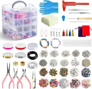 Jewelry Making Kit, 1960 Pcs Beads, Findings & Wire for Bracelets, Necklaces