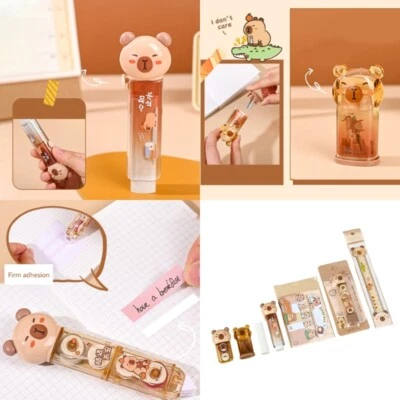 1 Set Correction Tape Capybara Stationery Set Sharpener Eraser School Supplies