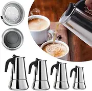 2-12 Cups Moka Pot Italian Coffee Pot Percolator Stovetop Espresso Latte Maker (100ML(2 Cups))