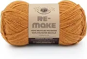 Lion Brand Re-Make Yarn, Recycled Polyester Yarn for Knitting and Crochet, Amber, 1 Pack