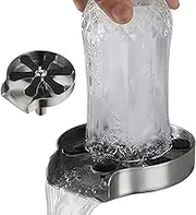 DISPRA Sink Cup Rinser | 360 Degree Rotary Stainless Steel Cup Washer - Faucet Bottle Washer with 9 Nozzle-Spray, High-Pressure Sink Cup Cleaner for Home Bar