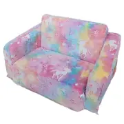 Toddler Kids Couch 2-In-1 Toddler Soft Couch Fold Out Toddler Chair Glow in Dark